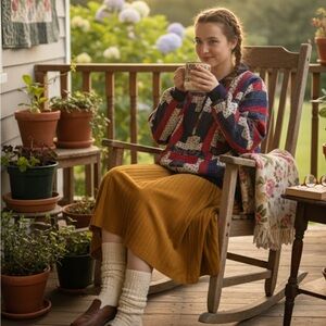 Vintage Handmade Quilted Zip Up Jacket SZ Large